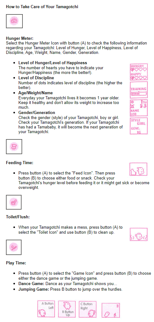 Tamagotchi Connection Instruction Page 2