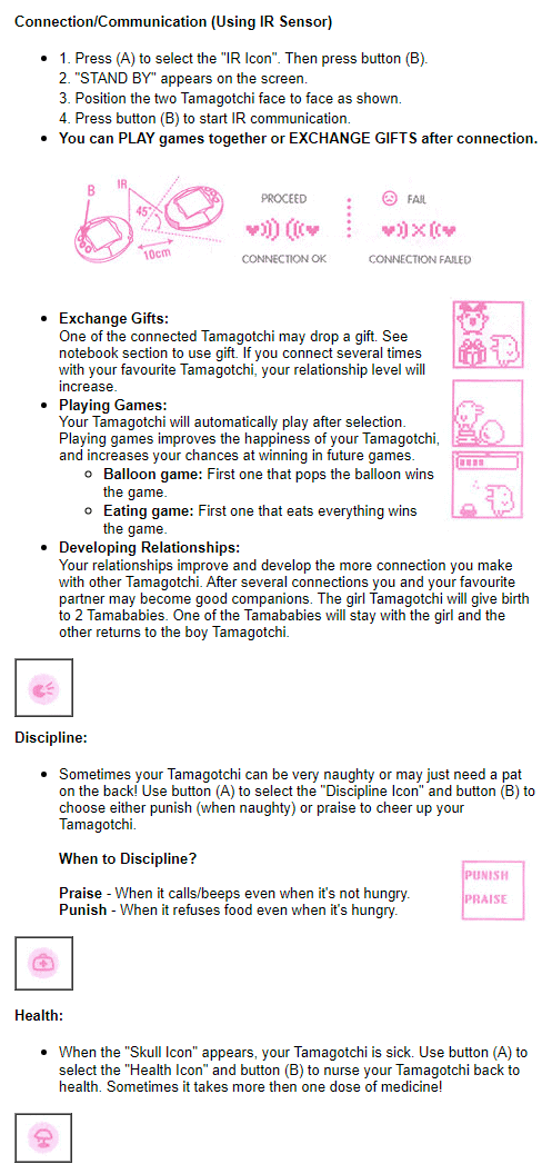 Tamagotchi Connection Instruction Page 3