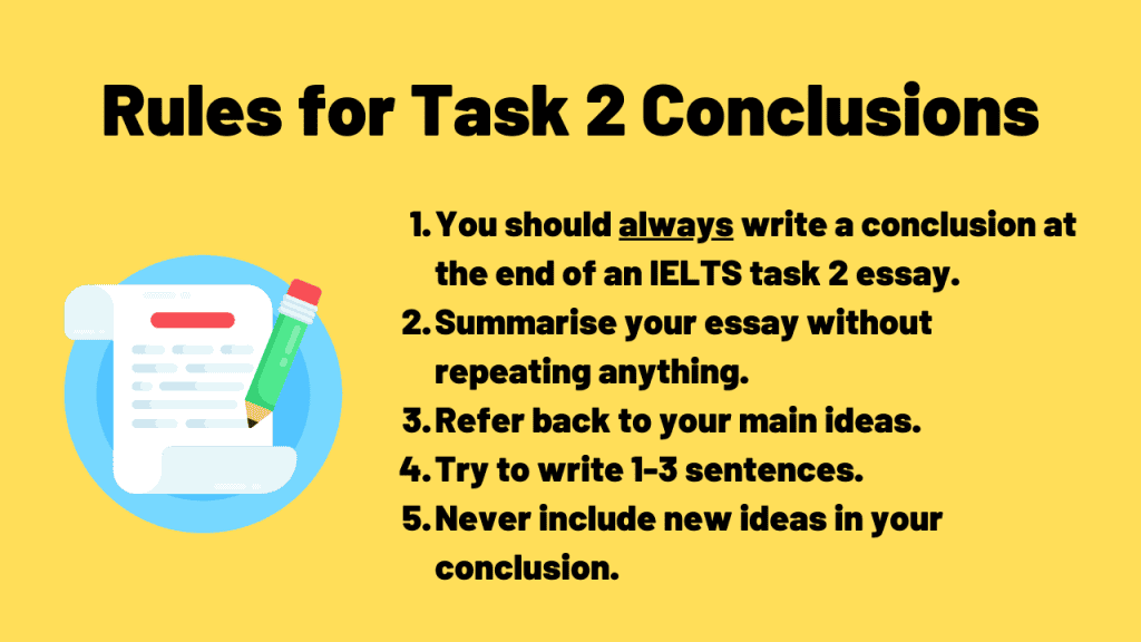 rules for writing IELTS essay conclusions