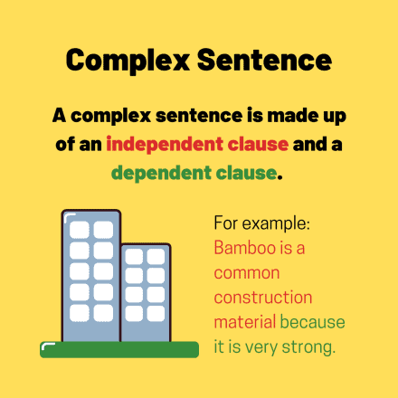 example of complex sentence with because