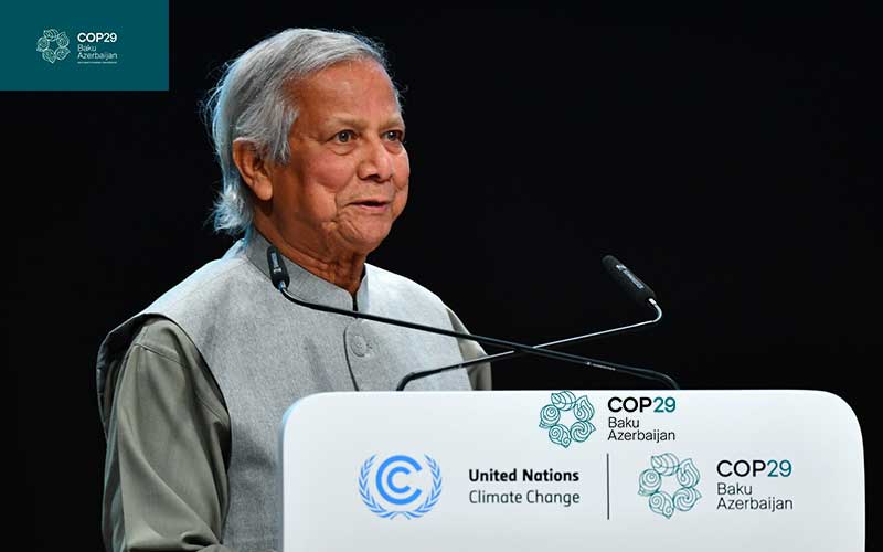 dr yunus presented the idea of three zeros in cop29 opening session