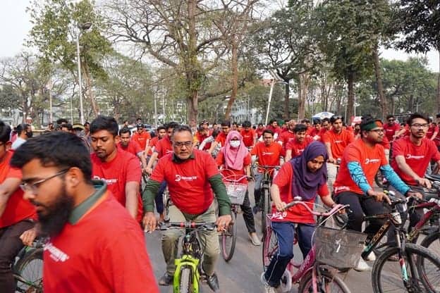 Dhaka University Cycling Club organized a bicycle rally to commemorate Language Martyrs' Day