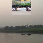 twenty one environmental organizations form a human chain to protect rivers in bangladesh
