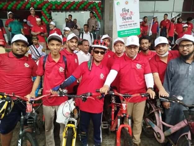  A colorful bicycle rally was held in Dhaka on World Postal Day