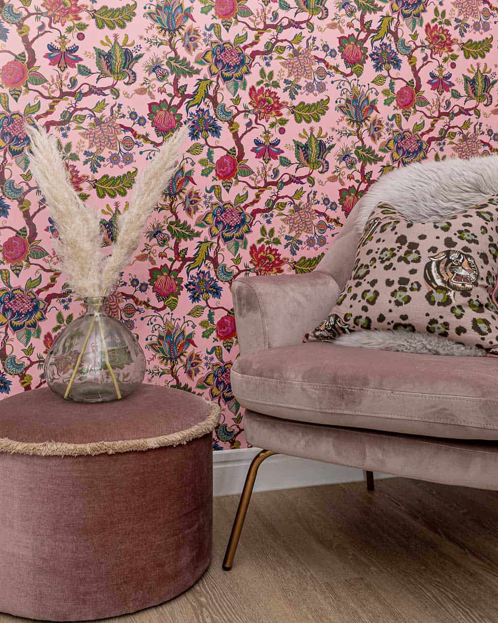 Pink Floral Wallpaper - The Listed Home