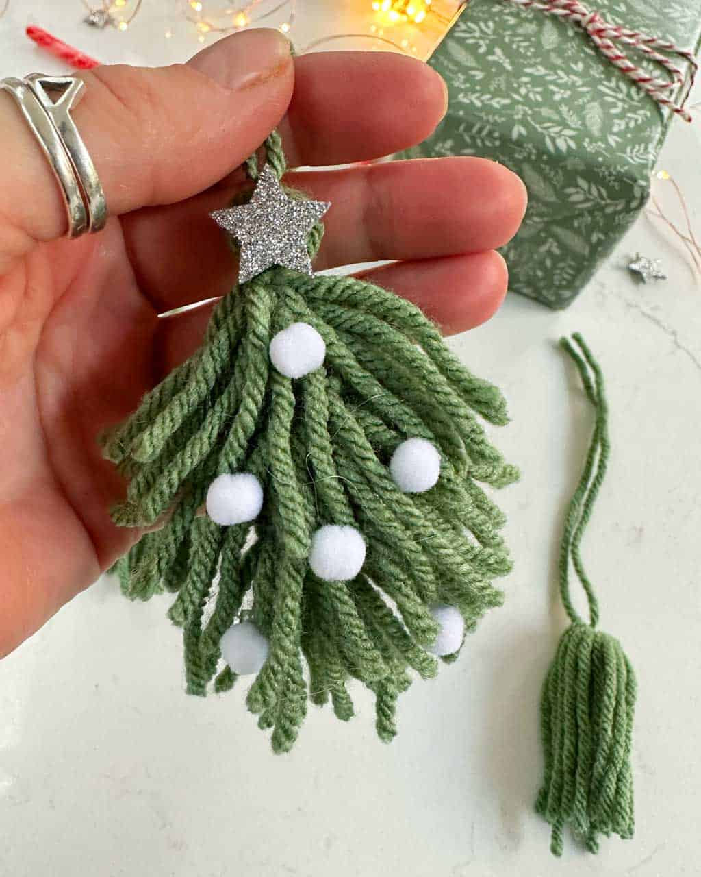 Make a Simple Yarn Christmas Tree Garland