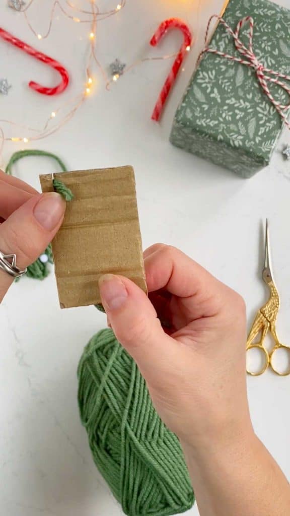 Make a Simple Yarn Christmas Tree Garland