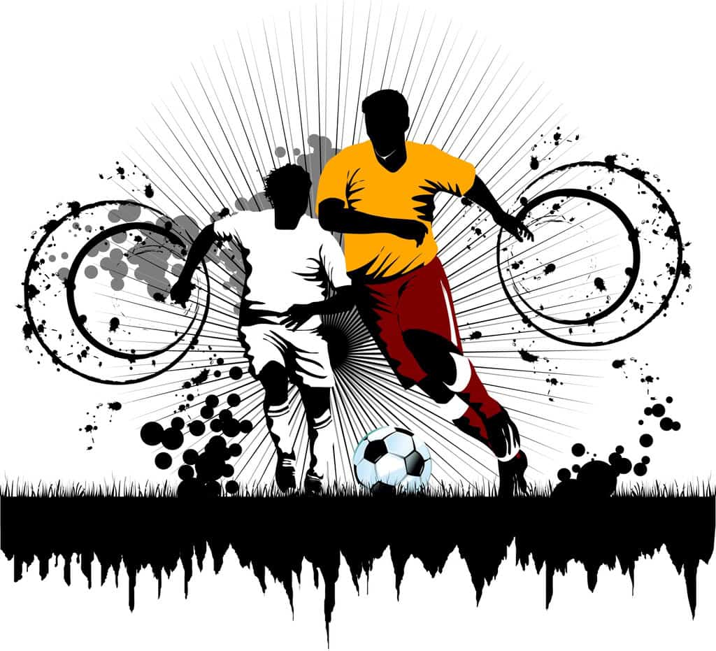 Soccer players Competing