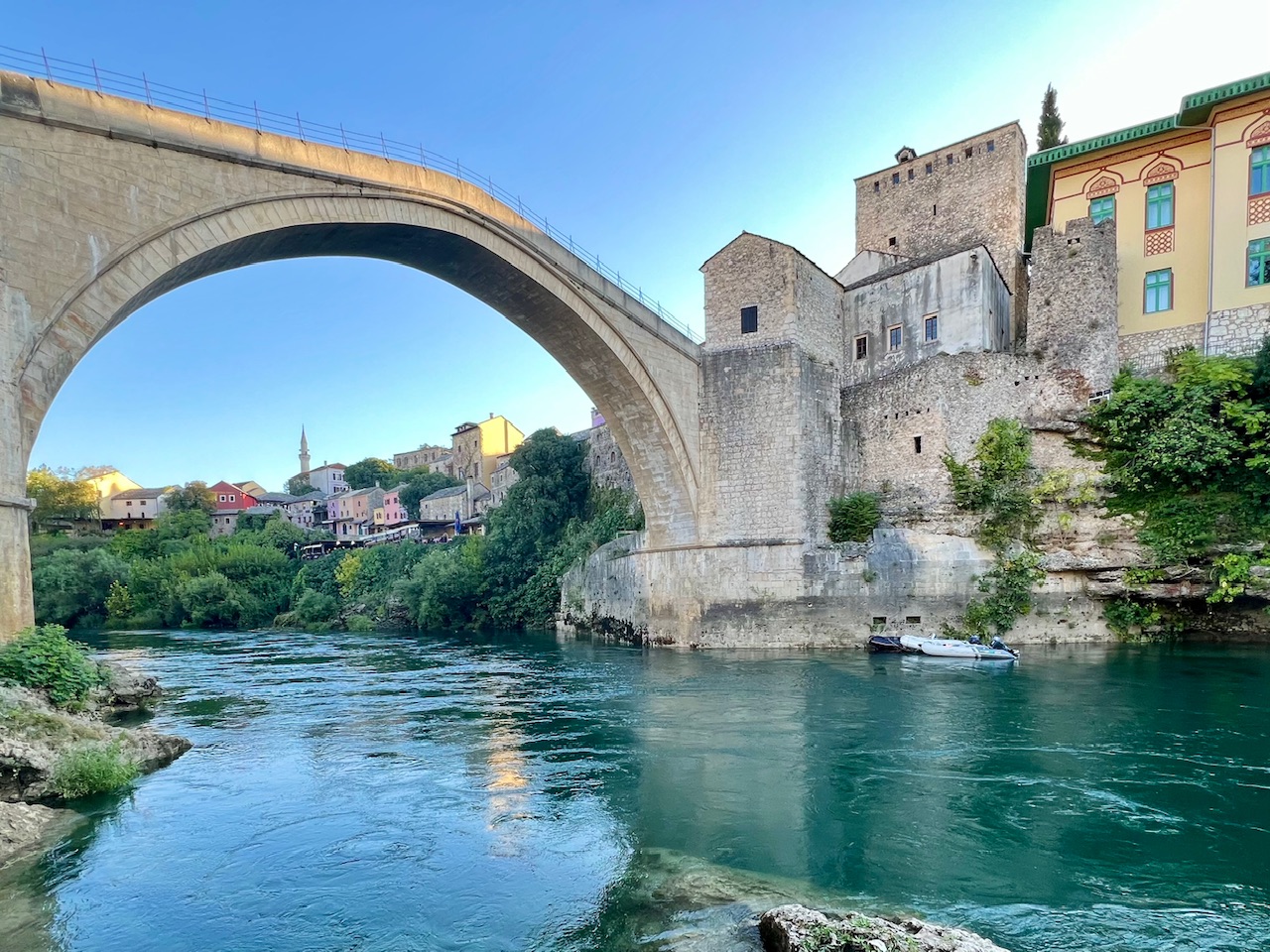The Stari Most Old Bridge while visiting Mostar Bosina & Herzegovina in the morning light