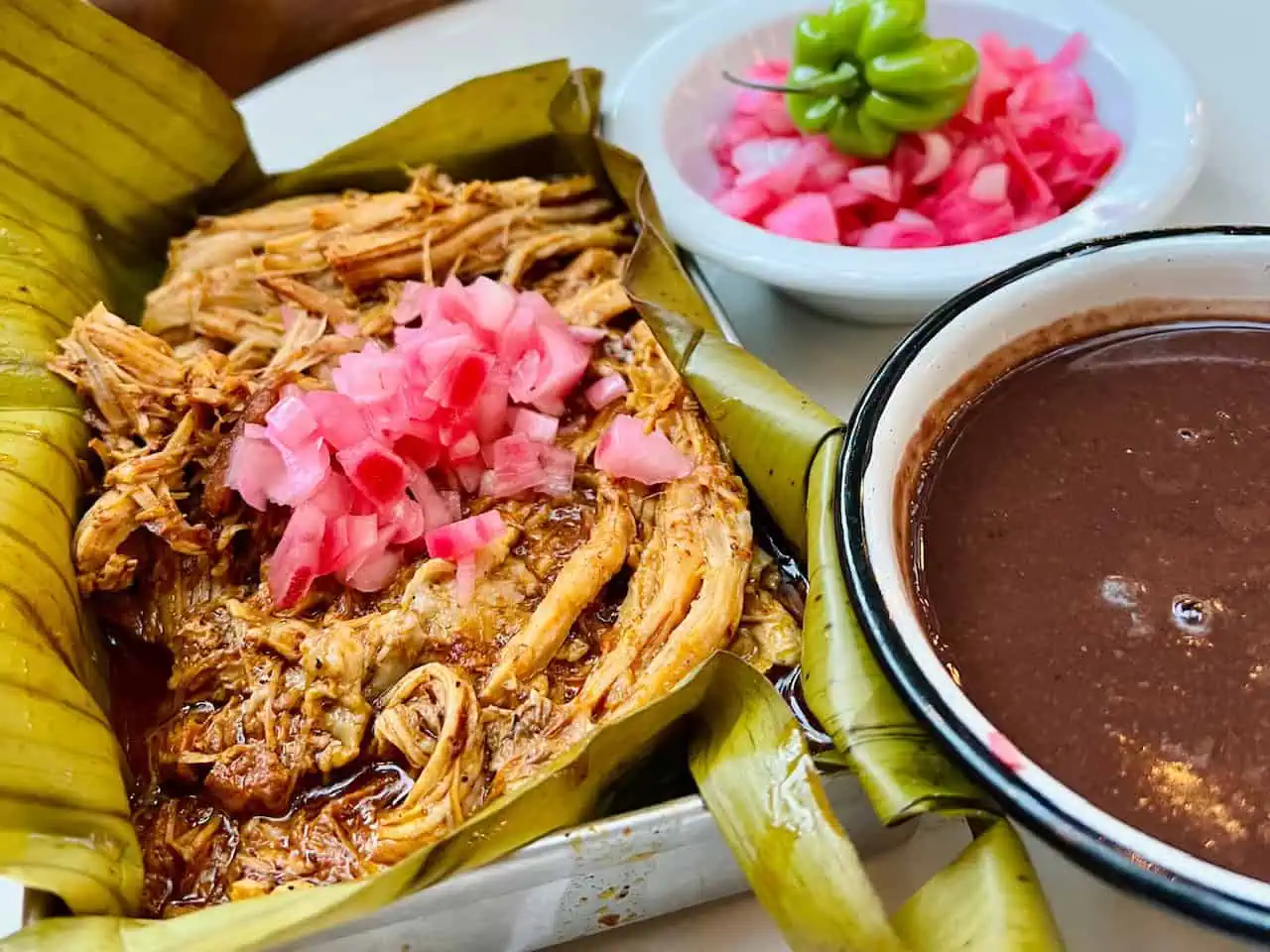 Conchinita Pibil at Manjar Blanco - one of the best restaurants for traditional Yucatán food in Merida Mexico