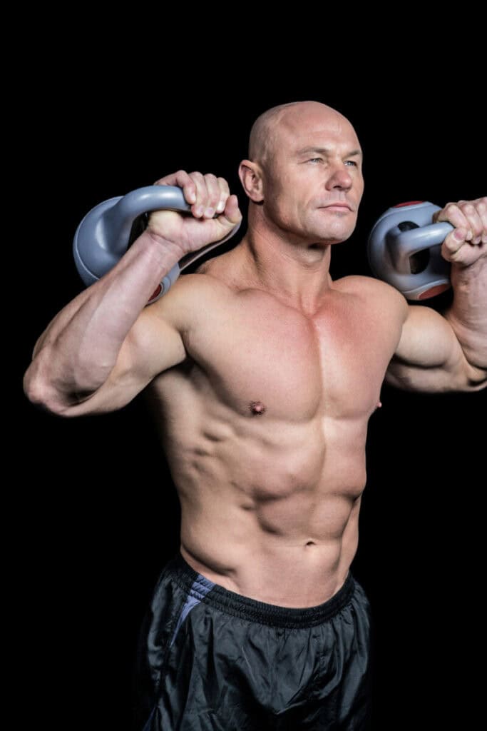 a male over the age of 40 supplementing with Test RX to increase his testosterone to be able to cut weight and build lean muscle