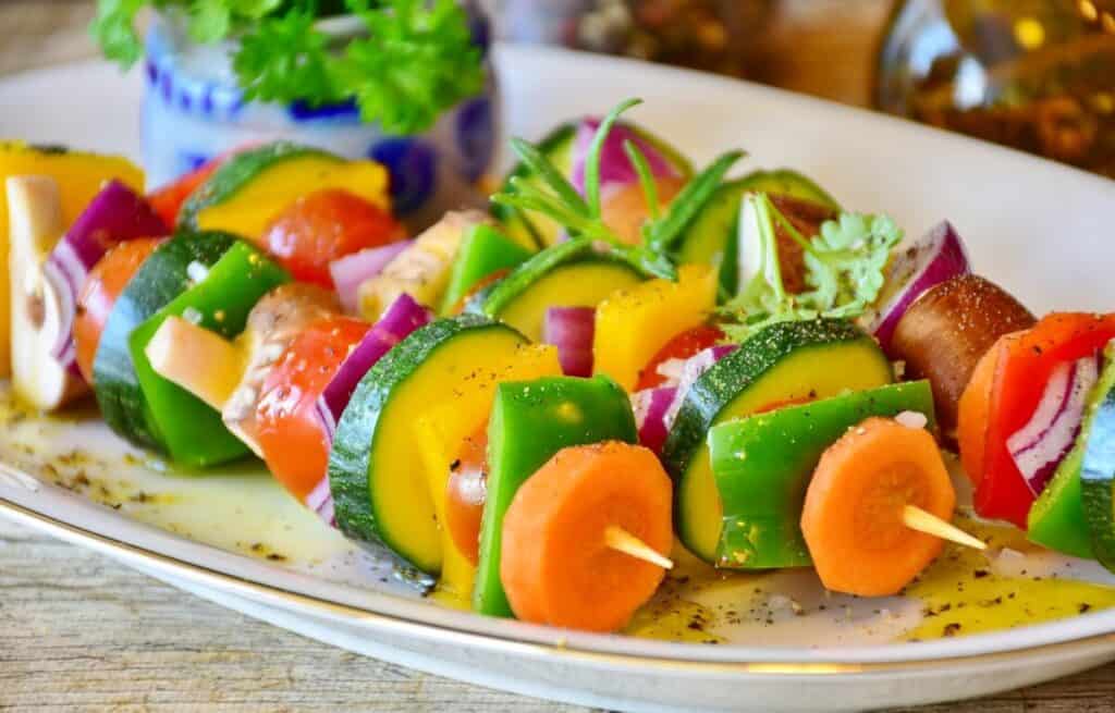 Vegetable skewer, Paprika, Tomato image