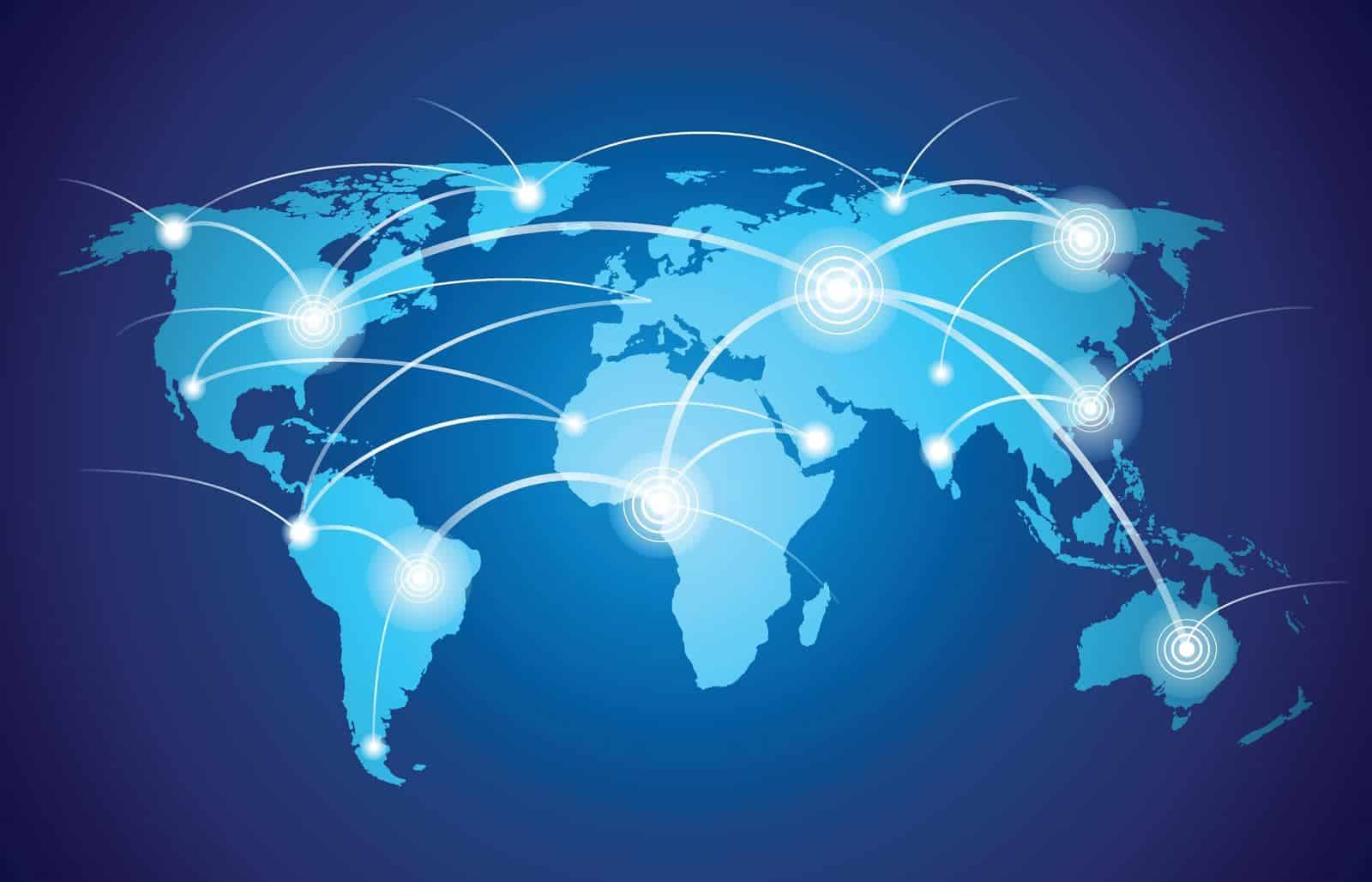A world map showcasing connections through World Water Lab.