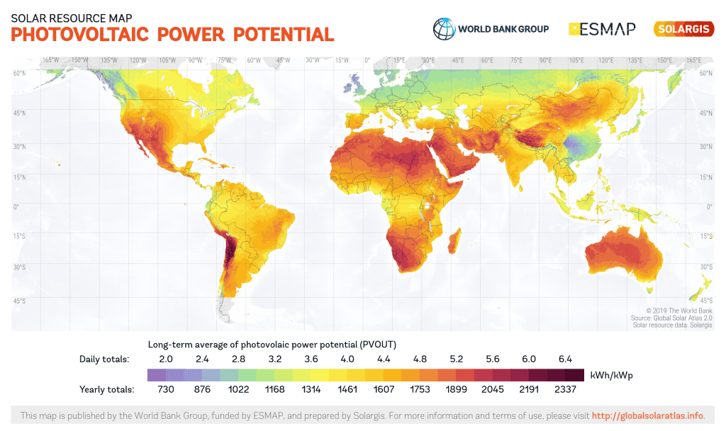 world solar potential