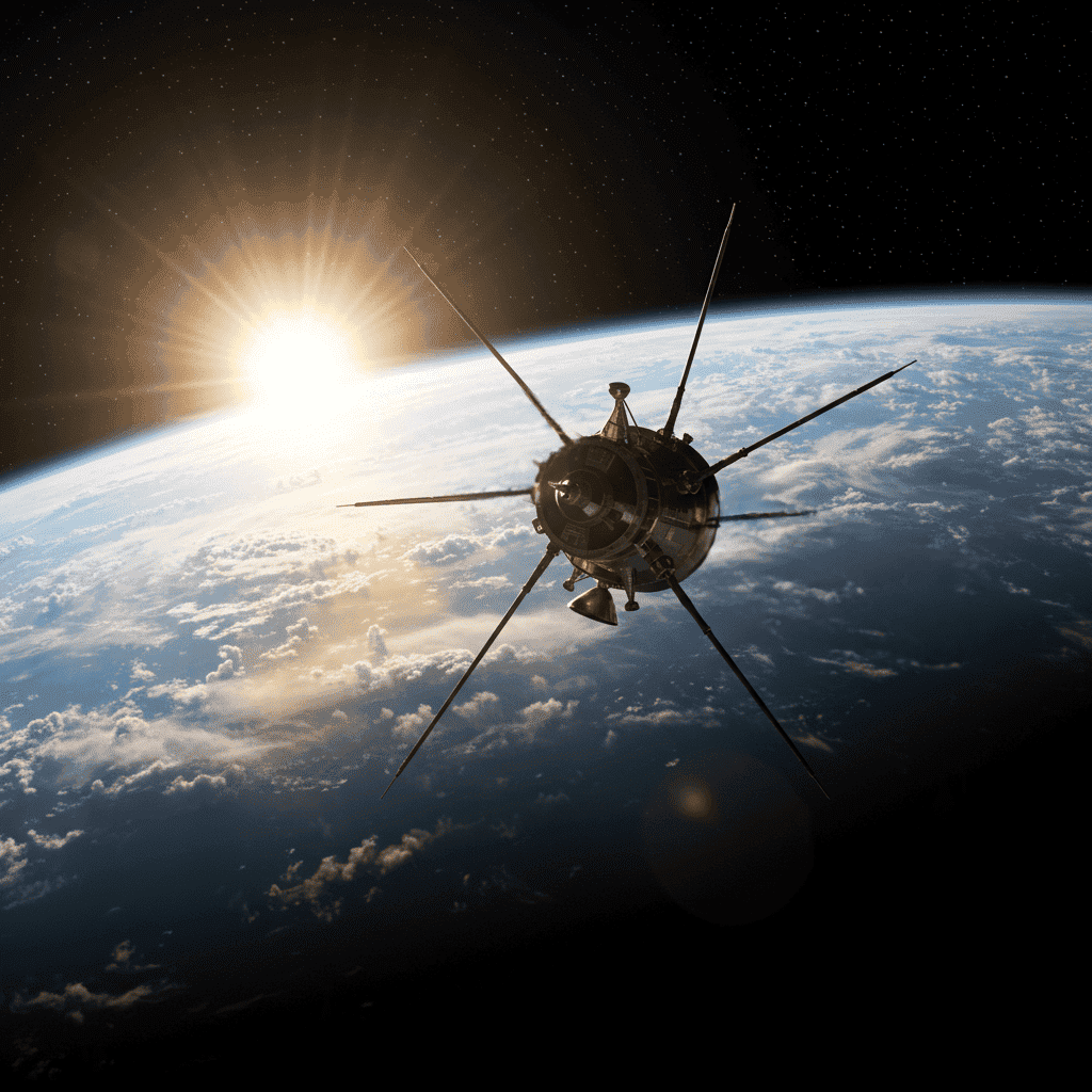 solar power satellite orbiting earth
