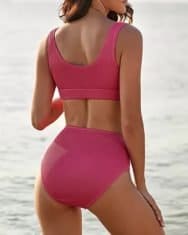 Buckled Plain High Waist Tankini Set - Image 5