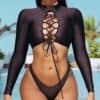 Strappy Sheer Mesh Crop Top & Panty Swimming Set