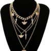 Angle Decor Cross Layered Necklace - Image 5