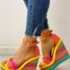 Colorful Espadrille Muffin Wedge Sandals - Image 2