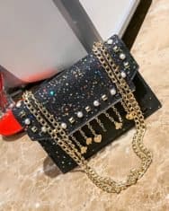 Tassel Design Glitter Chain Shoulder Bag