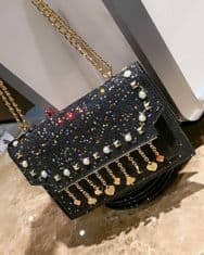 Tassel Design Glitter Chain Shoulder Bag - Image 3