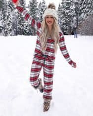 Christmas Plaid Print Casual Pajamas Set - Image 3