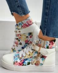 Floral Print Lace-up Hidden Wedge Sneaker - Image 4