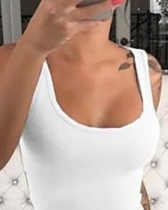 Solid Thick Strap Low Cut Sporty Top