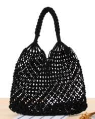 Woven Shoulder Fishing Net Wicker Tote