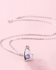 Heart Pattern Rhinestone Stud Chain Necklace - Image 4