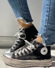 Leopard Rivet Embellished Lace-Up Sneakers - Image 4
