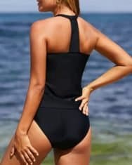 Colorblock Backless Drawstring Waist Tankini Set - Image 4