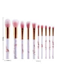 10PCS Marble Handle Makeup Brush Set