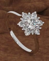 Snowflake Shaped Rhinestone Stud Ring - Image 3