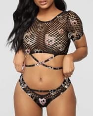 Fishnet Mesh Detail Wrap Bikini Set - Image 2