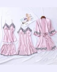 Satin Lace Detail Pajama Set