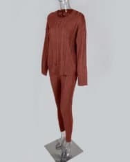 Solid Ribbed Knitting Casual Sweater & Pants Sets - Image 5