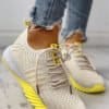 Colorblock Knitted Breathable Lace-Up Yeezy Sneakers