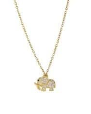 Elephant Pattern Studded Pendant Necklace - Image 5