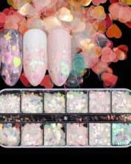 1Box Heart Butterfly Shpaed Sequin Nail Art Decoration