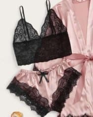 3PCS Lace Trim Satin Sexy Sleepwear - Image 3