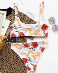 Dragon Floral Print Thick Strap Tankini Set - Image 4
