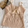 Lace Solid Spaghetti Strap Top