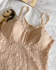 Lace Solid Spaghetti Strap Top - Image 3