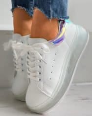 Laser Lace-up Casual Sneakers