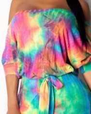 Off Shoulder Tie-dyed Print Romper - Image 3