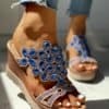 Studded Platform Wedge Casual Slingback Sandals