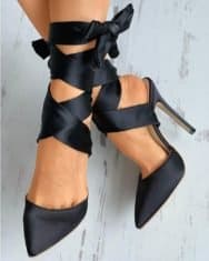 Ribbon Bandage Close Toe Stiletto Heel - Image 5