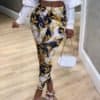 Scarf Print High Waist Skinny Pants