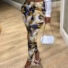 Scarf Print High Waist Skinny Pants - Image 3